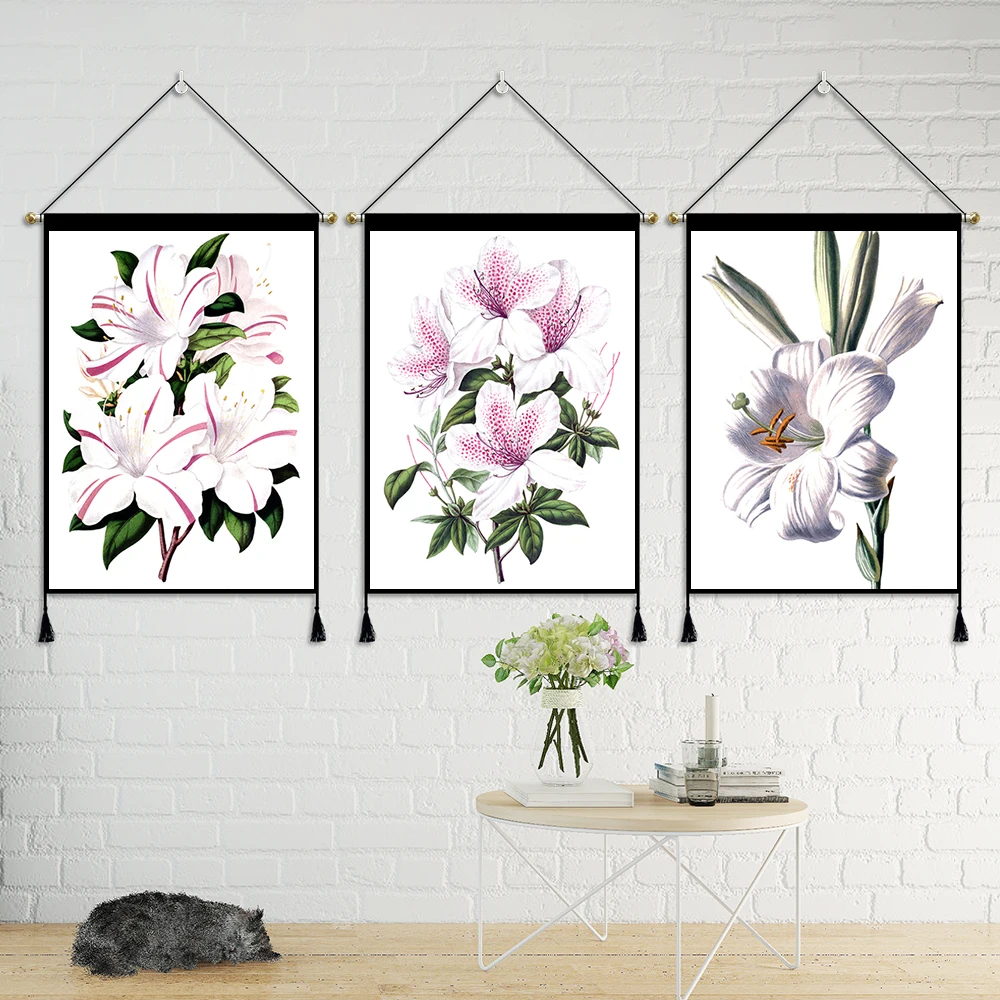 Богемные цветы листья акварель скандинавские плакаты Картина на холсте