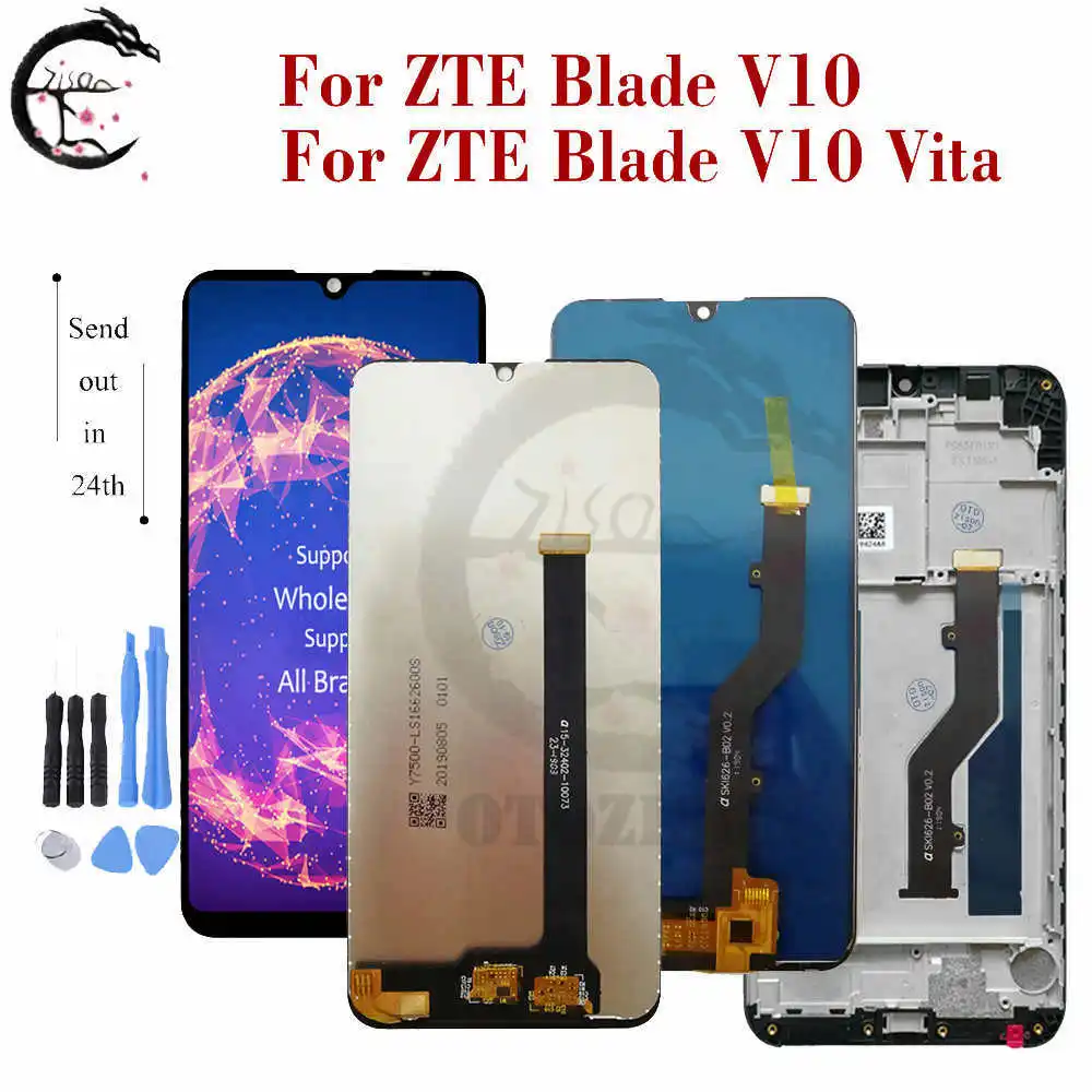 ЖК дисплей с рамкой для ZTE Blade V10 / Vita сенсорная панель датчик дигитайзер в сборе