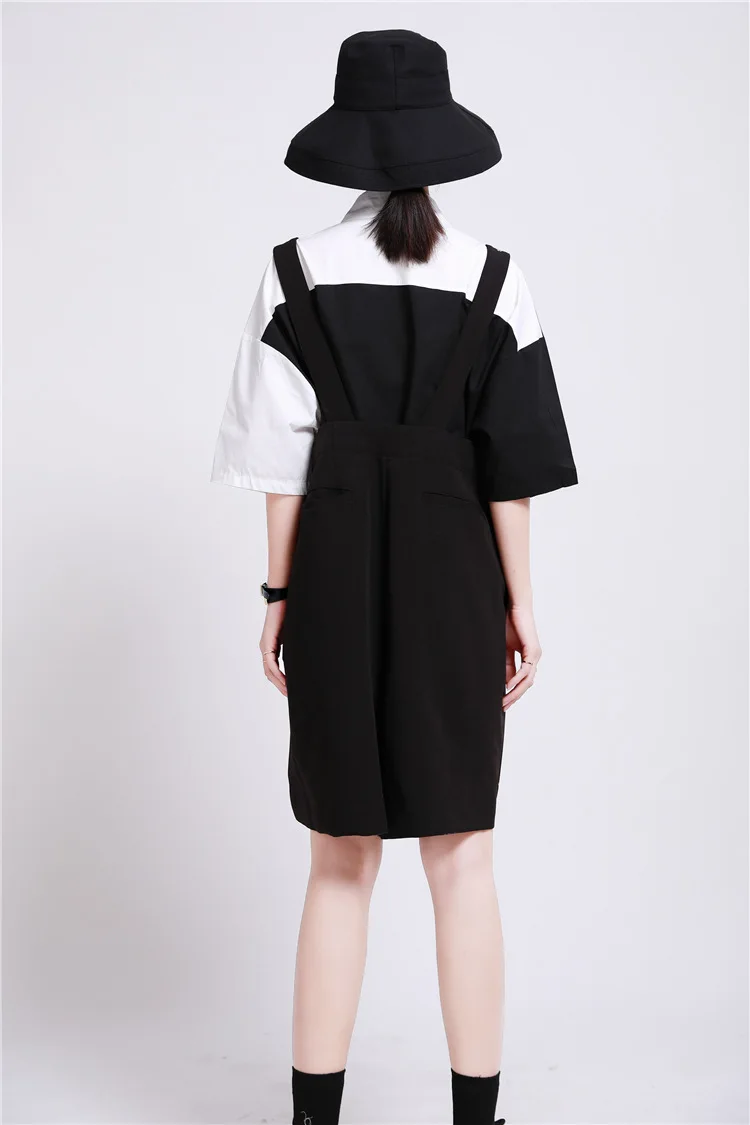 

Black High Waist Pleated Wide Leg Oversall Trousers New Loose Fit Pants Women Fashion Tide Spring Summer 2021 1W117