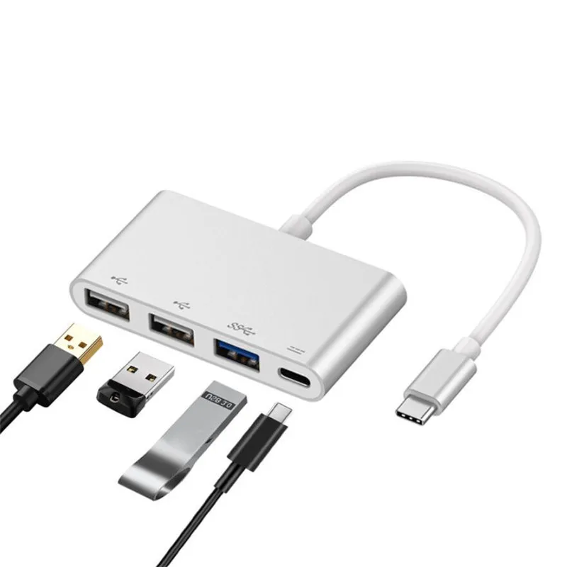 Док-станция usb c до 3 портов концентратор с зарядка PD type-c 1 USB сплиттер компьютерный