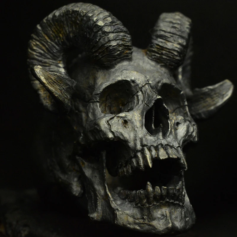 

Vintage Gothic Punk Stainless Steel Ring Demon Satan Goat Skull Ring Men's Motorcycle Ring Birthday Gift