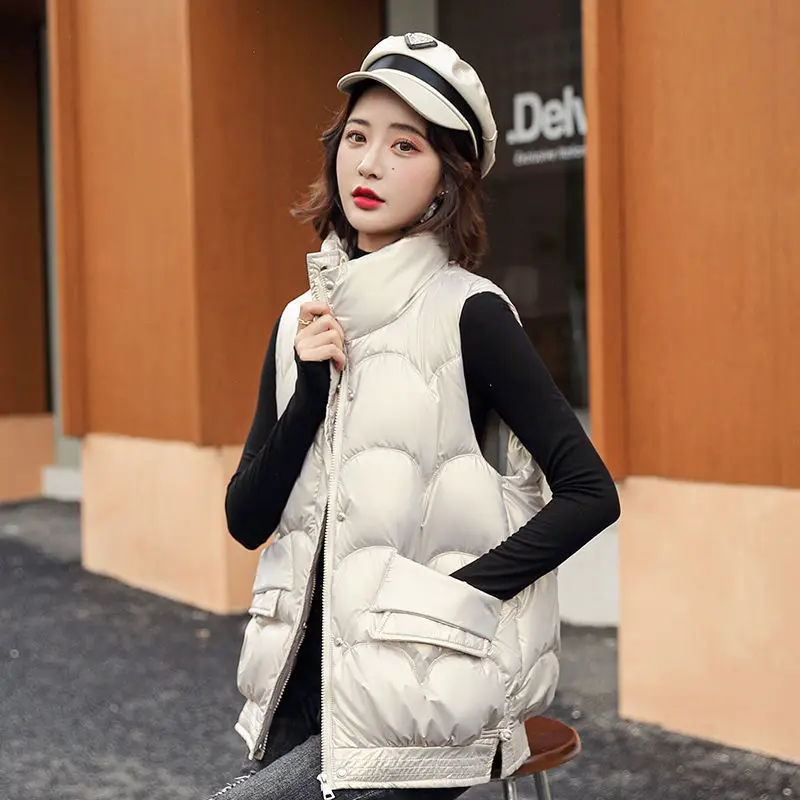 Жилет женский с хлопковой подкладкой однотонный модный ветрозащитный