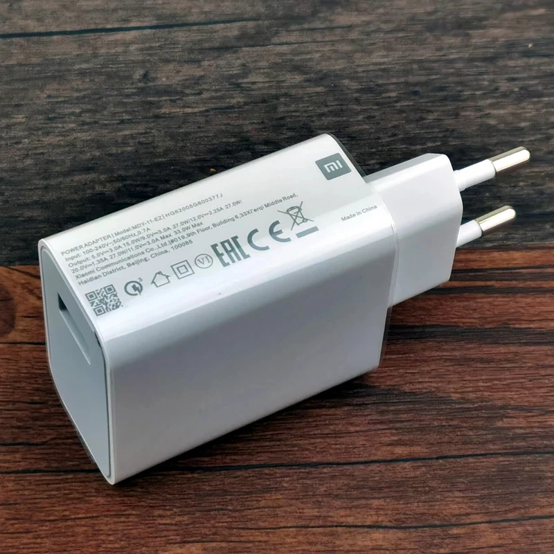 Xiaomi Fast Charger 33W Turbo Charge EU QC 4.0 Adapter 3A Usb Type C Cable For Redmi Note 8 9 9s Pro