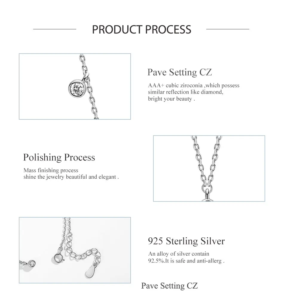 2020 New Authentic 925 Sterling Silver Choker Trendy Round CZ Station Necklace Party Dating Fashion Jewelry For Women | Украшения и