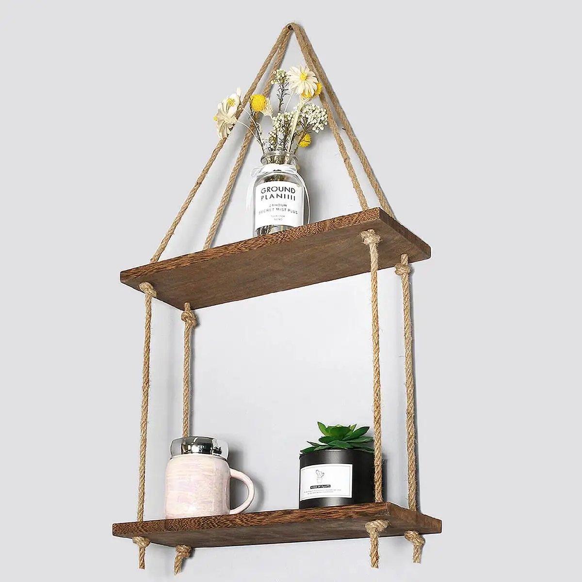 Деревянная настенная полка для цветочных горшков хранения декоративная