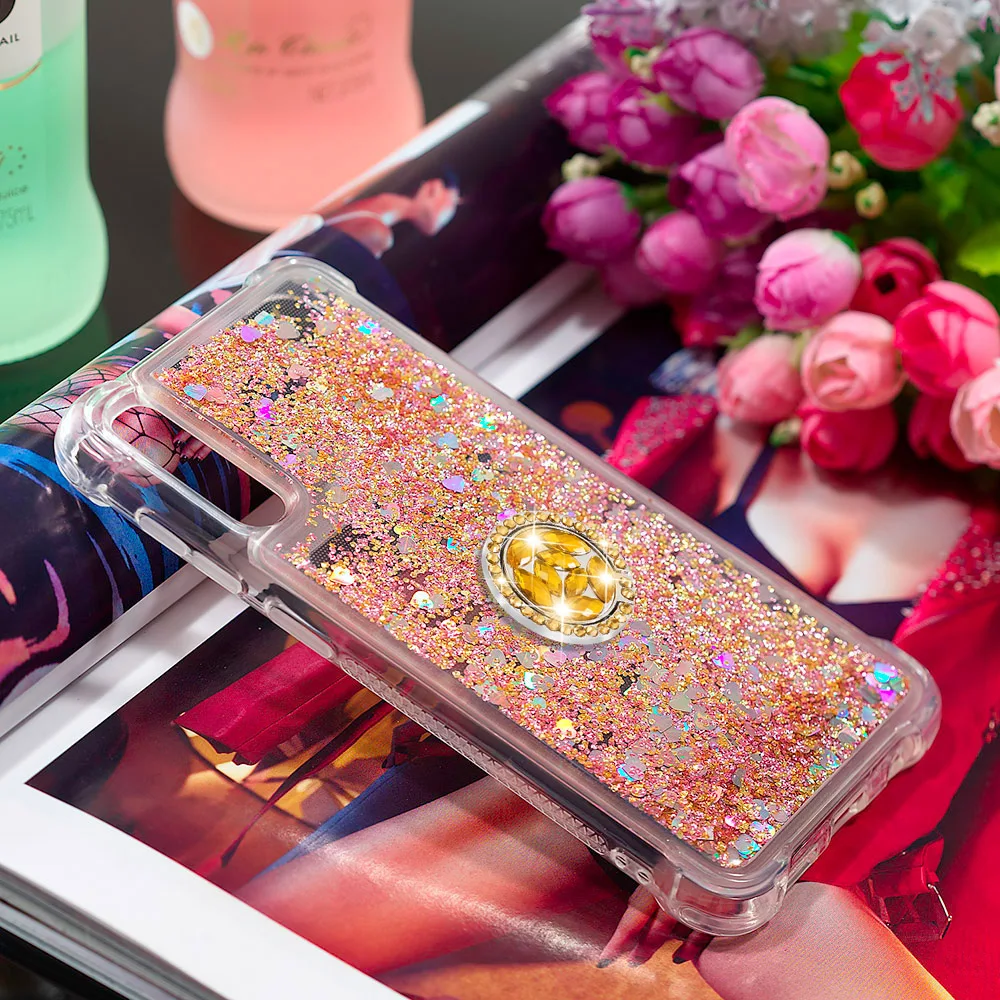 Для samsung Galaxy A50 чехол для телефона Блестящий зыбучий песок жидкость поплавок