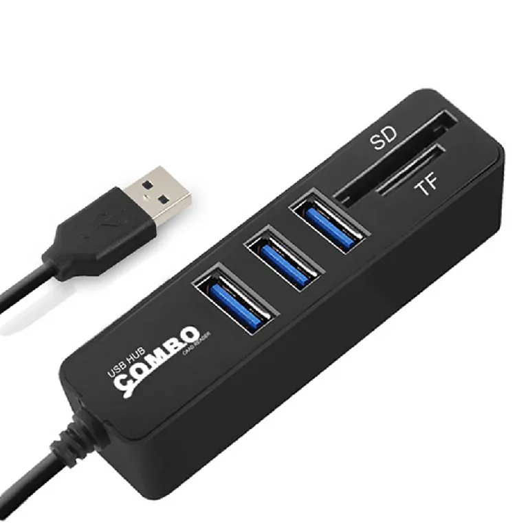 JDL-HSD5 Black JDL-HSD5/JDL-HSD8 usb-хаб комбинированный разветвитель 3/6 портов дополнительный USB 2,0 высокоскоростной мини 2 в 1 SD TF кард-ридер для ноутбука компьютера - Цвет: JDL-HSD5 Black