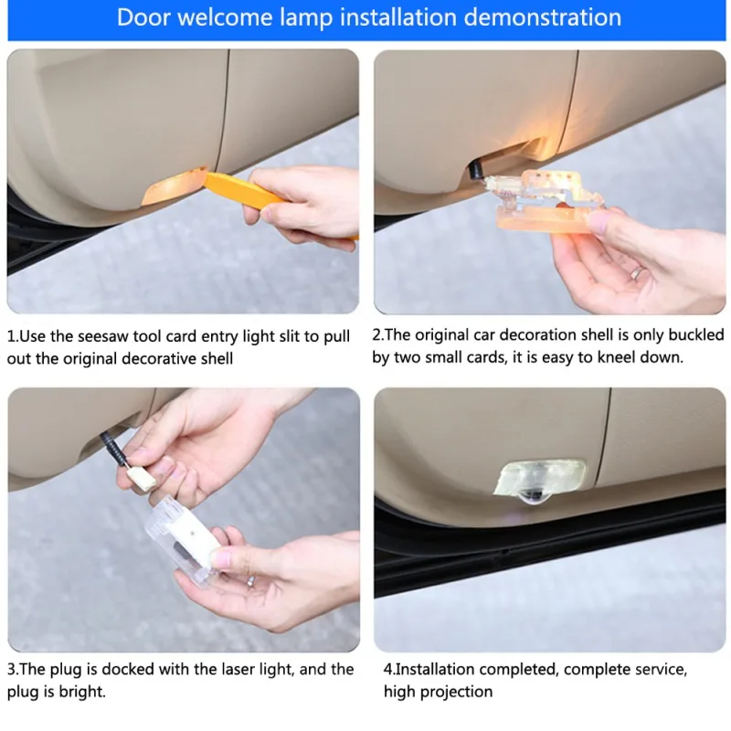 2 шт. светодиодный фонарь для двери эмблема Призрачная тень свет с логотипом