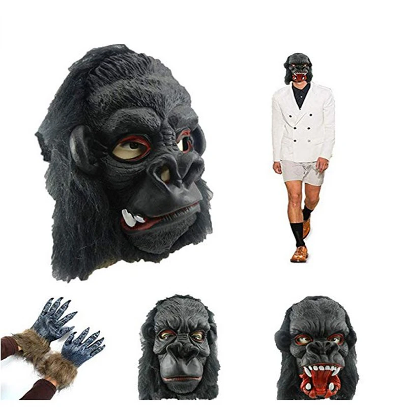 Страшная маска для хэллоуина Gorilla с большим ртом и страшные зубы аксессуар