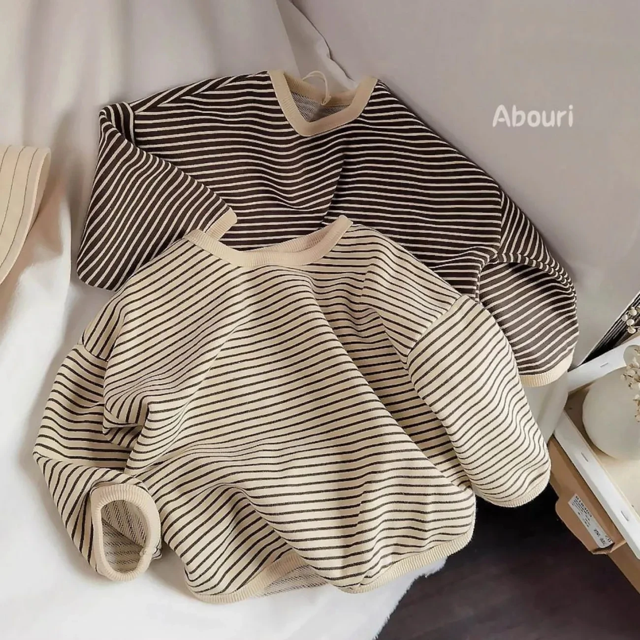 

Children's T-shirt baby kids boys girls striped sweaters baby loose long sleeve tops spring Autumn New casual sweaters P5062
