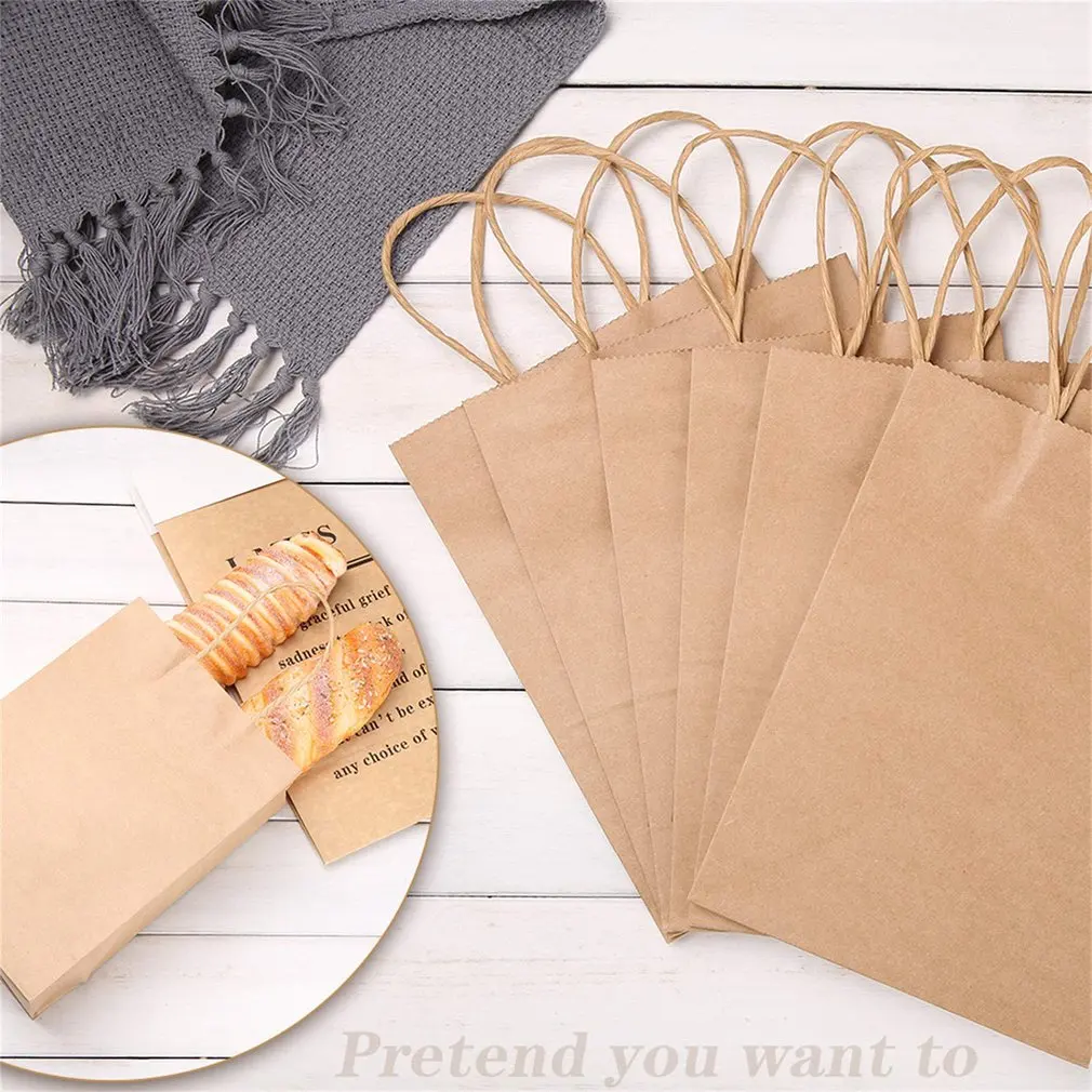 Толстая прочная сумка из крафт бумаги для упаковки на вынос сделанная заказ