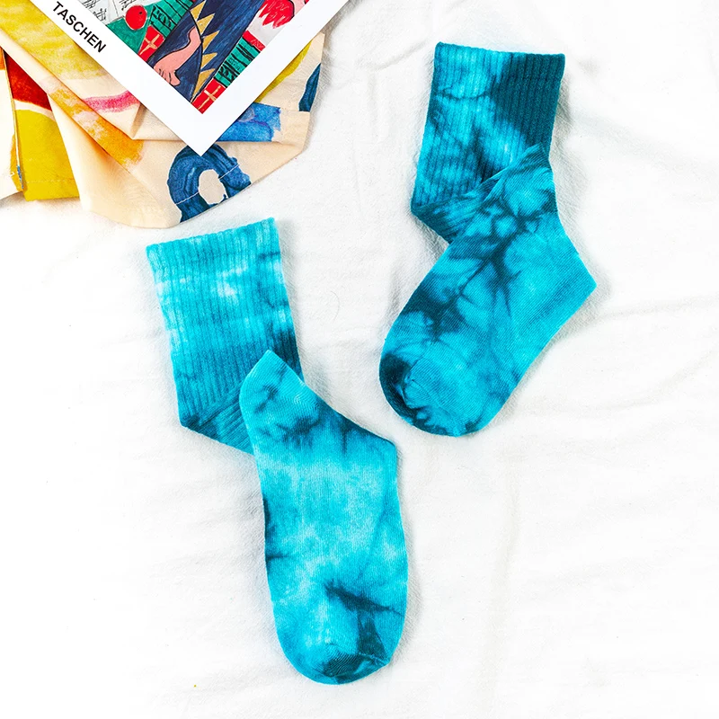 

Tie Dye Designer Socks Japanese Style Street Middle Tube Trendy Socks Couple Fashion Cotton Personality Skateboard Socks Men