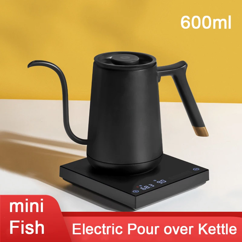 TIMEMORE-hervidor de agua el&eacute;ctrico inteligente con cuello de cisne, Control de temperatura manual con m&aacute;quina de caf&eacute;, hervidor Variable de 600ml y 220V-0