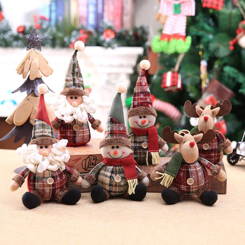 

Cute Santa Snowman Deer Shaped Doll Christmas Decoration Gift Doll Christmas Tree Hanging Ornament New Year Xmas Home Decor