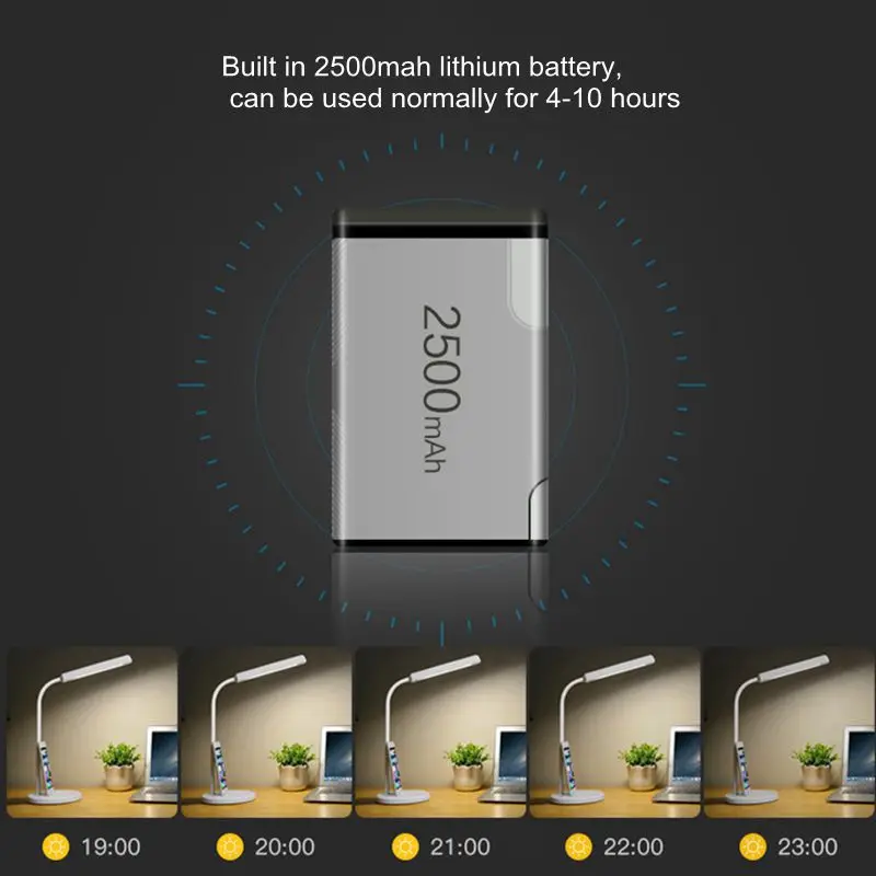 USB Перезаряжаемый светодиодный складной Настольная лампа с защитой глаз