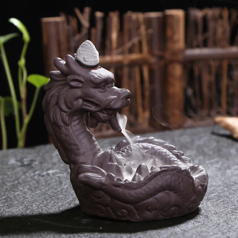 Керамическая Статуя Дракона горелка для благовоний креативный водопад