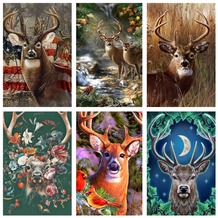 

Алмазная живопись «сделай сам», Милая Вышивка с оленем, мозаика, искусство, картина из искусства, вышивка крестиком, домашний декор, ручная р...