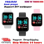 Смарт-часы Y68 унисекс, с пульсометром, тонометром, для Android и IOS