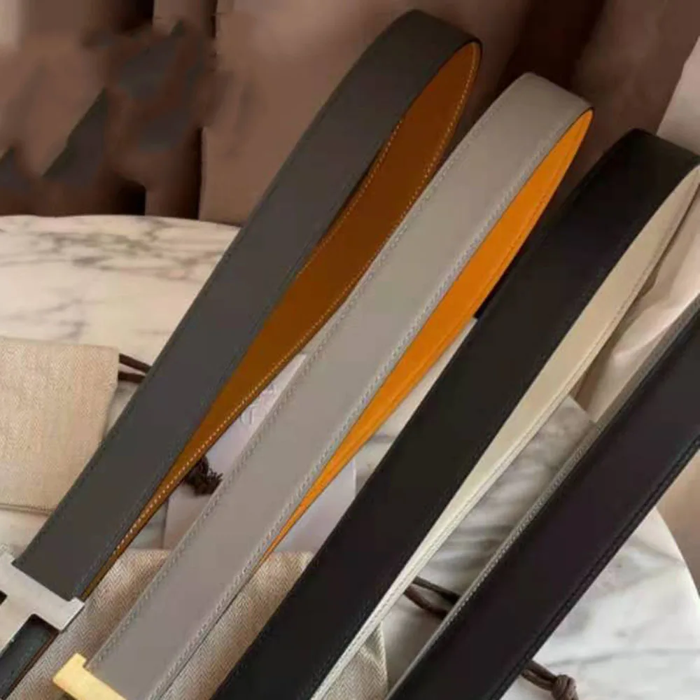 Ремни мужские двусторонние из импортной кожи модные роскошные брендовые