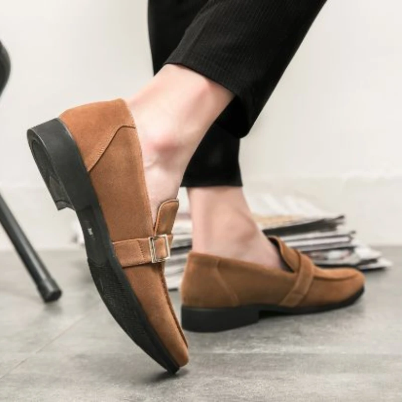

2021Summer New Men's Casual Suede PU Material with Soft Sole Comfortable and Fashionable Casual Shoes Individual Leisure KS016