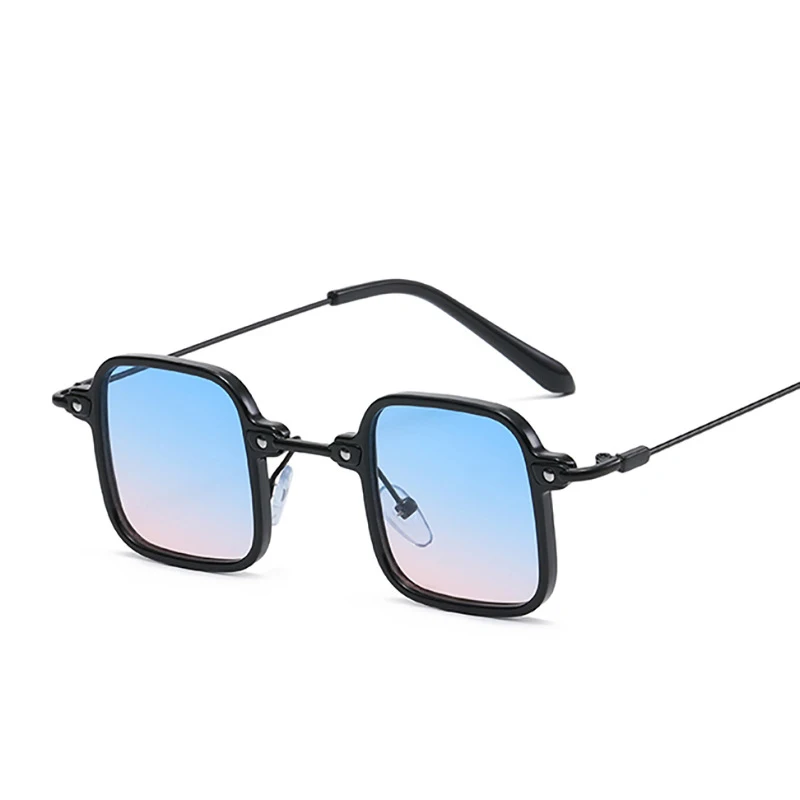 

Ретро Квадратные Солнцезащитные очки для женщин и мужчин Роскошные брендовые панковские очки винтажные металлические маленькие очки град...