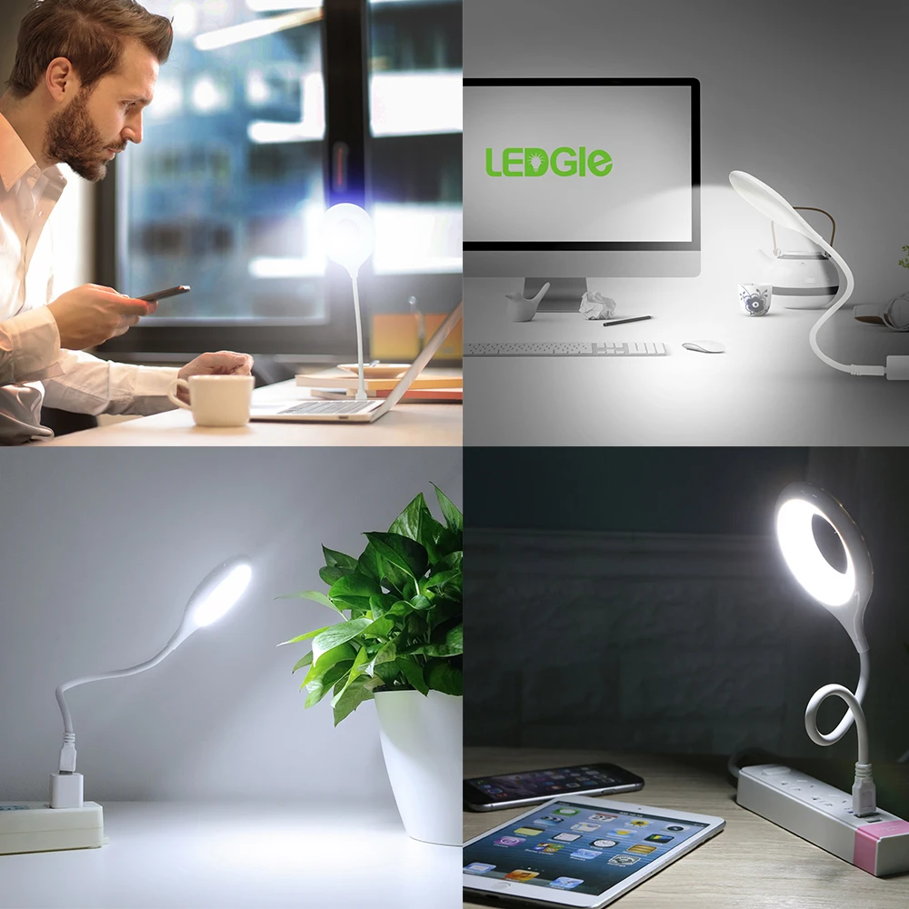 LEDGLE USB чтение светильник 18 светодиодов Гибкая книга лампы для Мощность банка