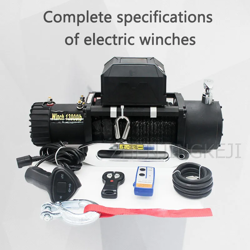 

Electric Winch 13000 Pounds With Nylon Rope 12V/24V Car Winch Off-road Vehicle Tools Mud Marsh Anchored Rescue Beach Stranded