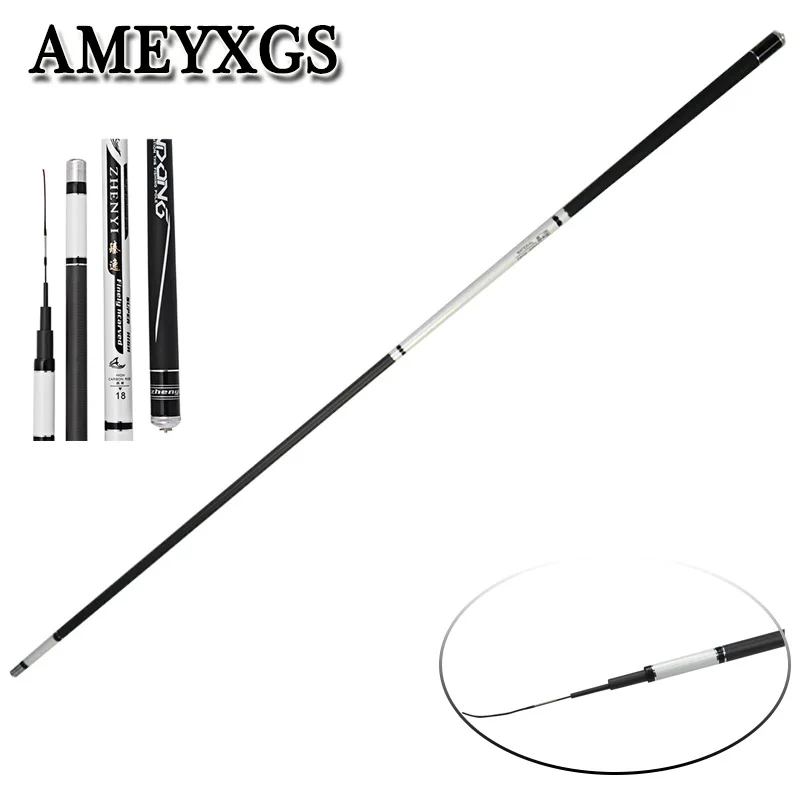 Verkaufen 1PC Hohe Carbon Faser Angelrute 1.1/3,9 M 360 Grad Rotierenden Kippen Super Licht Angelrute