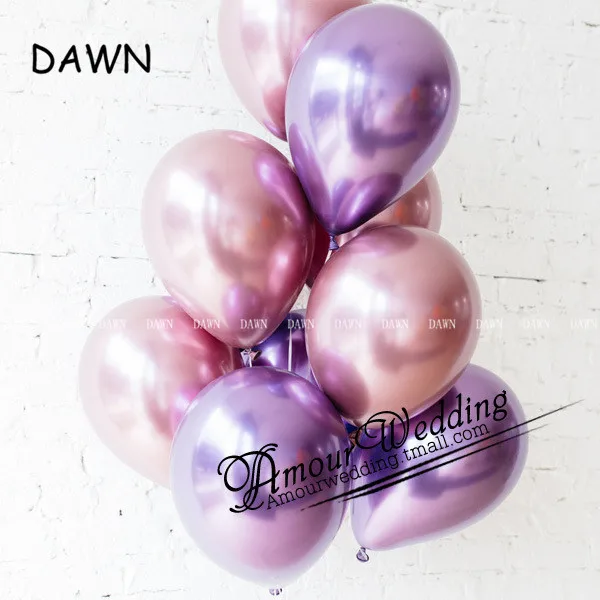 Metal Pruple pink 10 шт./лот, 12 дюймов, латексные разноцветные воздушные шары с днем рождения, украшения для вечеринки, детские игрушки, свадебные шары, товары для вечеринок - Цвет: Metal Pruple pink