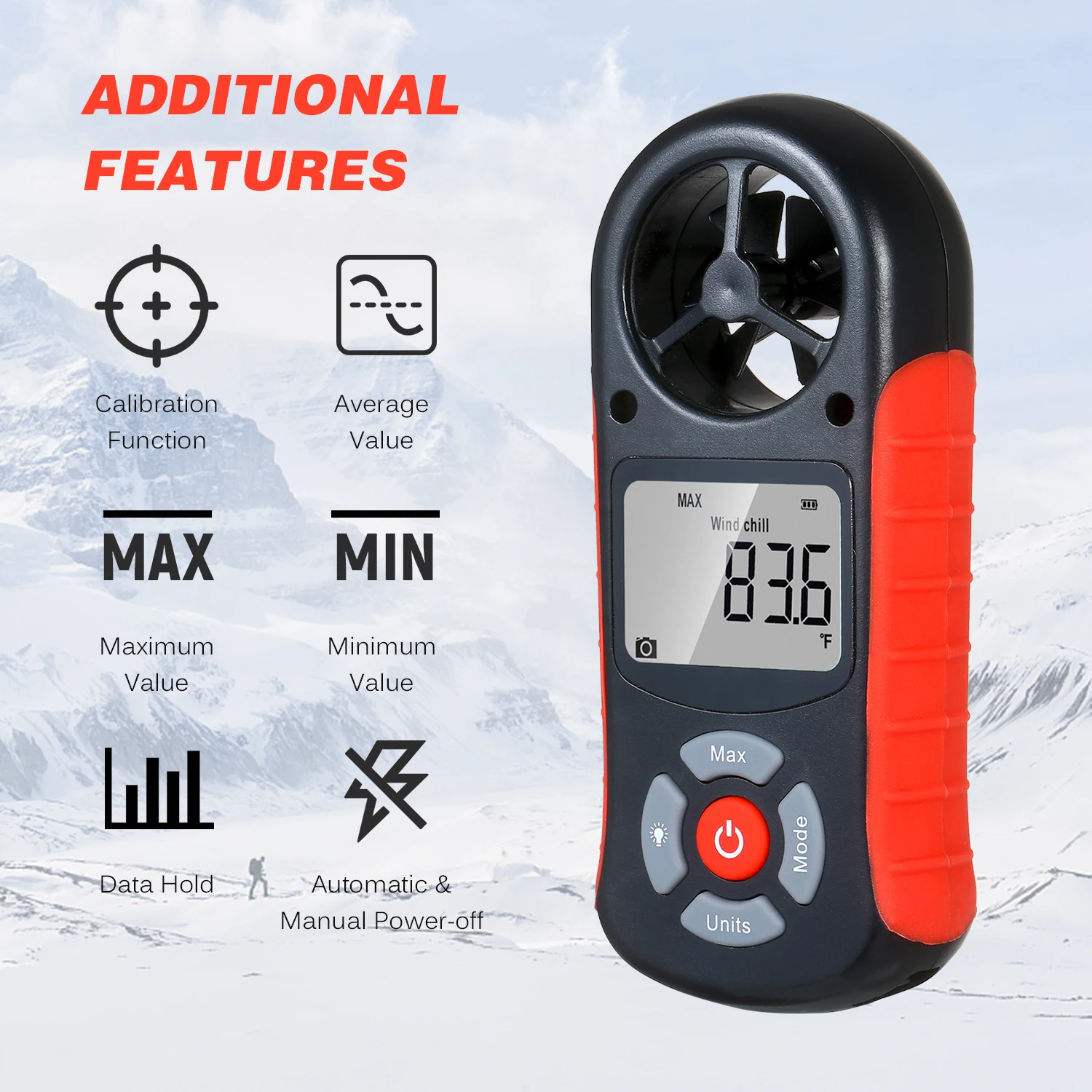 

8 in1 Handheld Digital Anemometer BTMETER BT-100-WM Digital Anemometer Barometer Handheld Wind Speed Temperature Tester Humidity