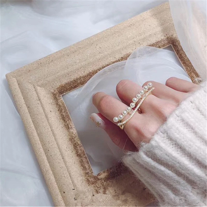 FFLACELL 2020 новый японский дизайн Двухрядное металлическое кольцо с искусственным