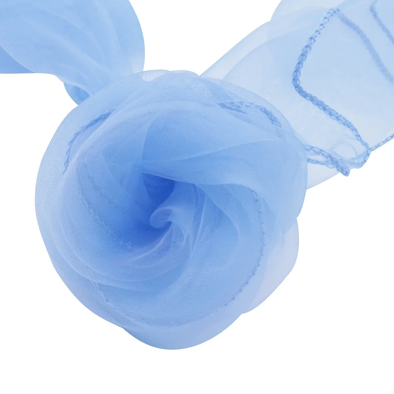 Light Blue 50 шт., 18x275 см, темно-Коралловый Свадебный Чехол для стула из органзы, пояс с бантом, свадебное украшение для банкета и вечеринки - Цвет: Light Blue