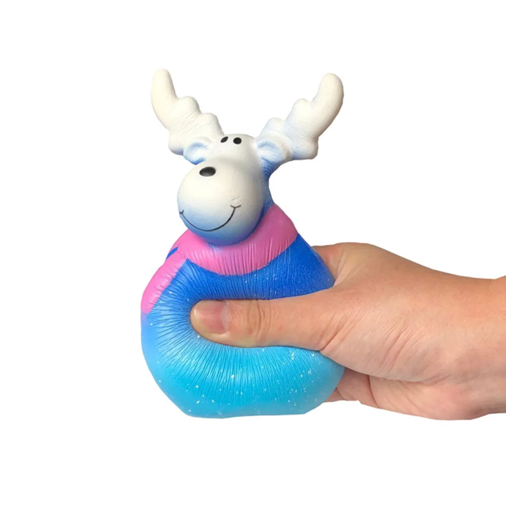 

New Fidget Toys Christmas Kneading Toy Slow Rebound Elk with Scarf Soft Kneading Decompression Anti-Stress Toys Squeeze Vent Toy