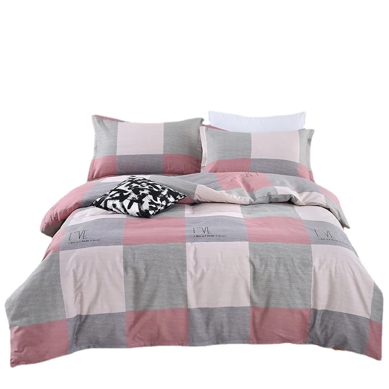 

2021 New Pink Blue Green Stripe Comforter Bedding Sets Fashion 100% Cotton Home Bedding Set