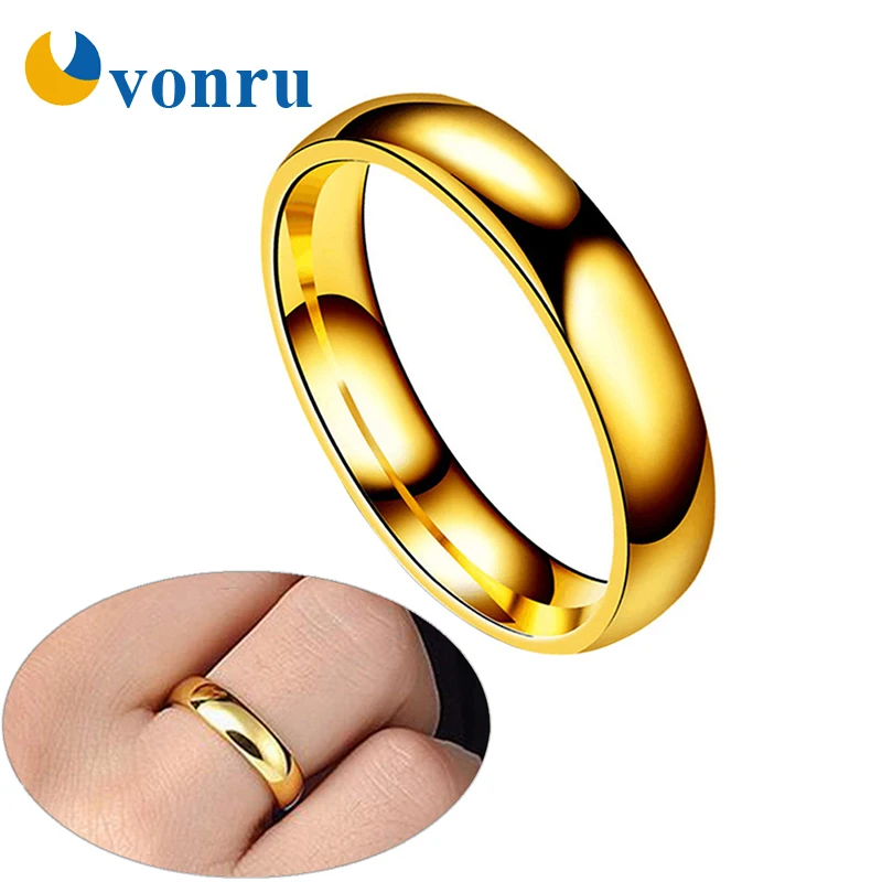 Женское и мужское кольцо из нержавеющей стали обручальное 4 мм вечерние