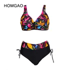 Женская купальная одежда HOMGAO, купальные костюмы, бикини с винтажным принтом, купальники из двух частей, 2022, сексуальные пляжные танкини, купальные костюмы 2XL-5XL