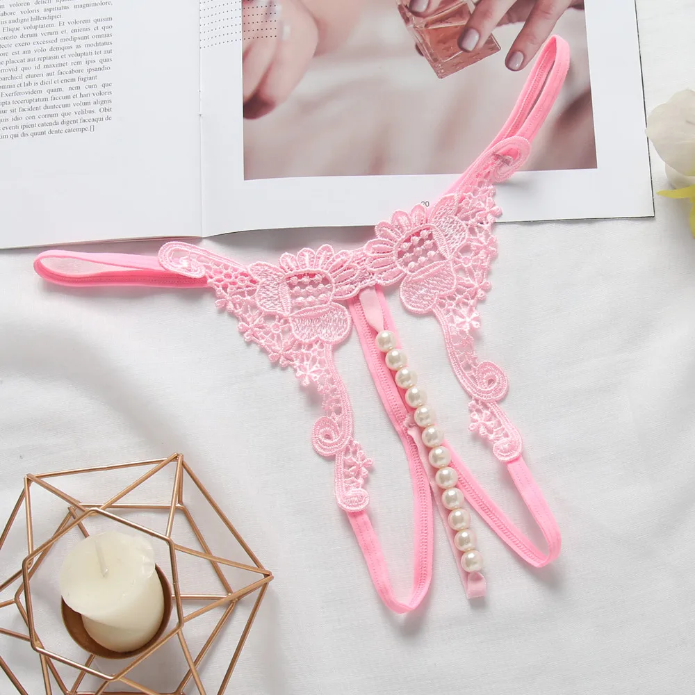 Женские брюки с вышивкой сексуальные женские стринги кулоном и жемчугом трусики