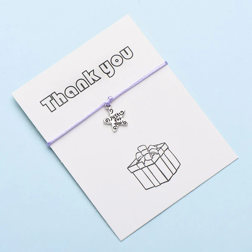 IYOE Wish Card Thank You очаровательные браслеты со звездочками для женщин и мужчин пара
