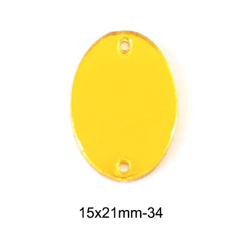 15x21mm-P34 50 шт золотые акриловые пришивные стразы с плоской задней стороной зеркальные акриловые золотые Пришивные из стразов для одежды аксессуары B7066 - Цвет: 15x21mm-P34