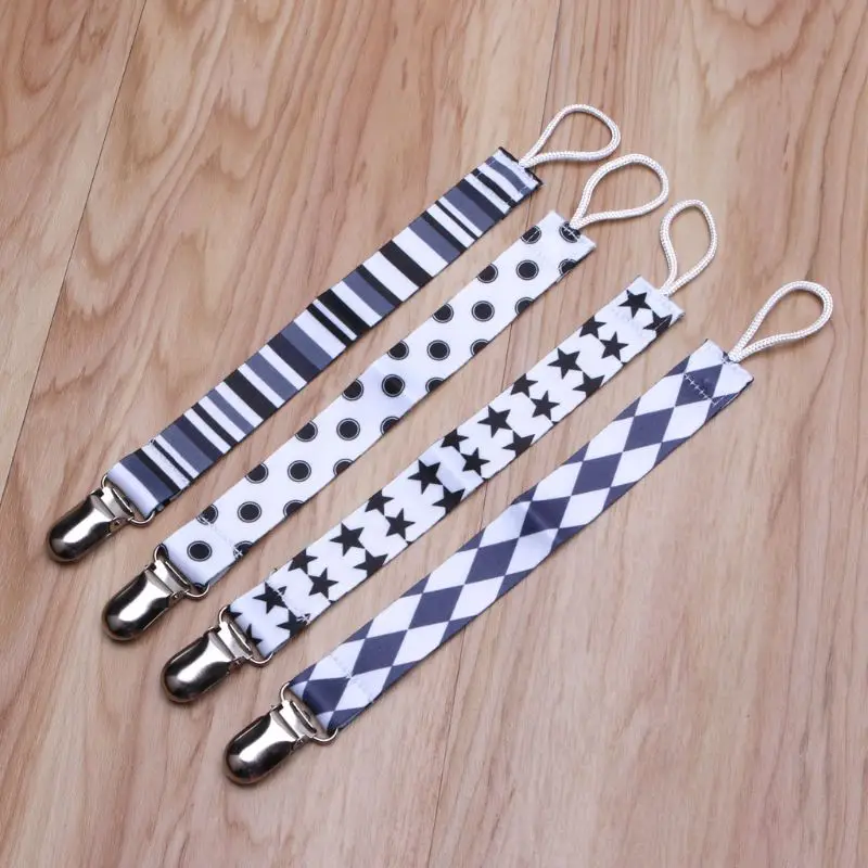 

4 Pack Baby Pacifier Chain Clip Teether Dummy Soother Holder Nipple Leash Strap 24BE