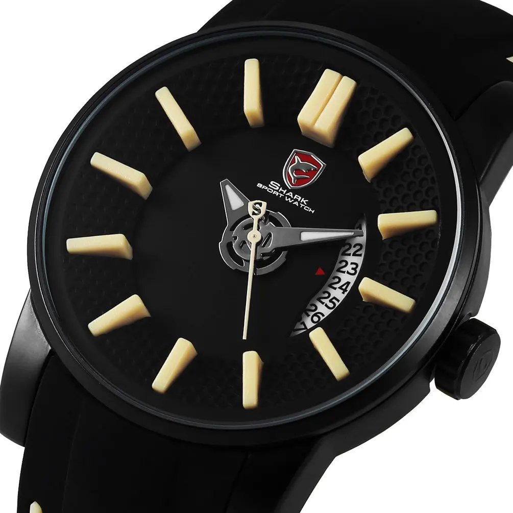 Beige SH480 Серый риф акула спортивные часы черный 3D Специальный дизайнер лучший бренд класса люкс Дата силиконовый ремешок водонепроницаемые кварцевые мужские часы/SH477 - Цвет: Beige SH480