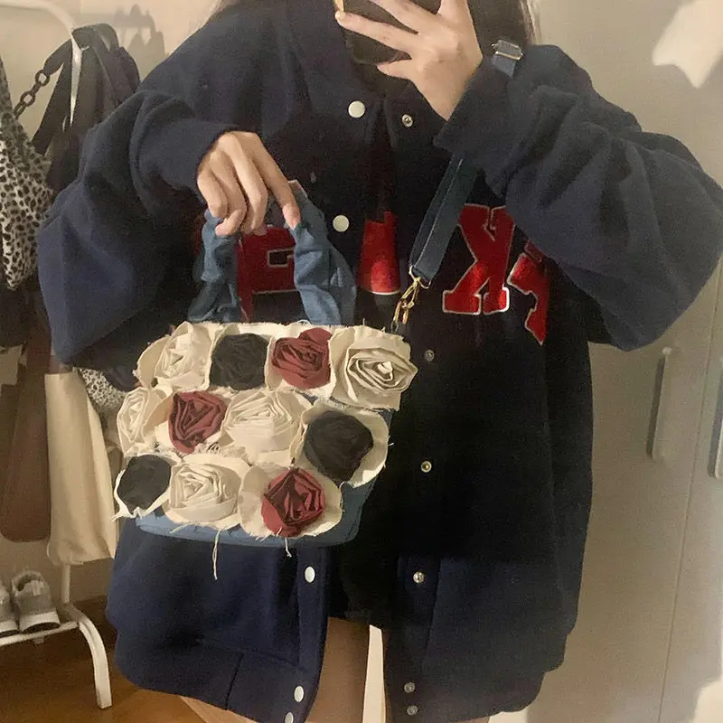 Сумки на плечо Xiuya в стиле Харадзюку японская Готическая джинсовая Холщовая