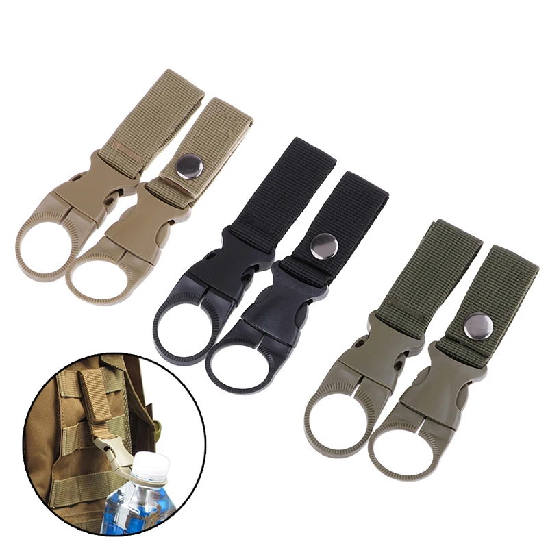 

Outdoor military Nylon Webbing Buckle Hook Water Bottle Holder Clip EDC Climb Carabiner Belt Backpack Hanger Camp