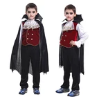 Костюм ниндзя детский из полиэстера, костюм для косплея вампира на Хэллоуин, приталенный и холодный демон для мальчиков