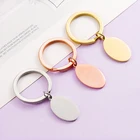 Круглые брелоки из нержавеющей стали с зеркальной полировкой, 20 шт.лот, Овальные Пустые Подвесные брелоки для самостоятельного изготовления, с именным логотипом, для женщин и мужчин, ювелирные изделия