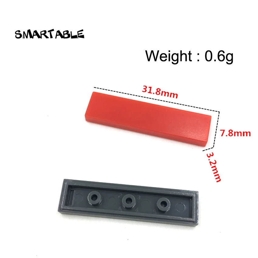 Smartable Tile 1x4 с пазом плоские шпильки строительные блоки MOC часть креативная игрушка