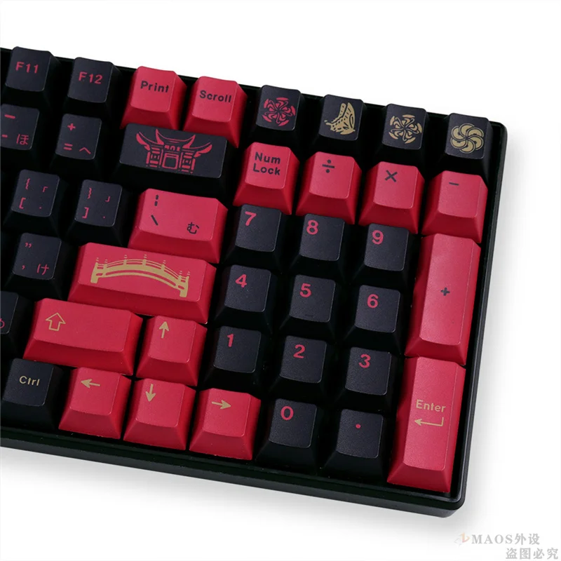 Японские колпачки клавиш GMK Higanbana вишневый профиль 130 PBT краска-SUB для механической