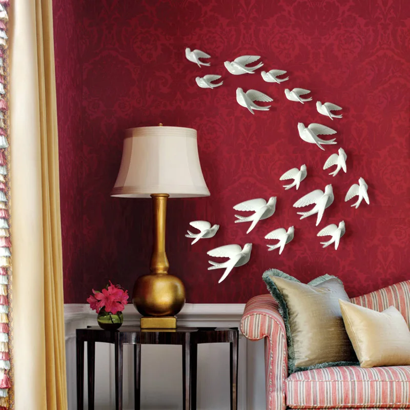 Искусственное украшение для стен статуи Ласточки из смолы домашнее