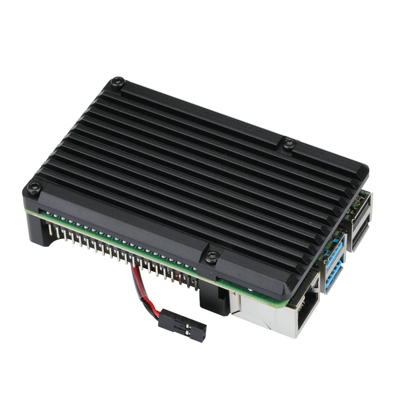 Последний Raspberry Pi 4 Алюминиевый корпус с двойным охлаждающим вентилятором металлический корпус черный корпус для RPI 4 Модель B