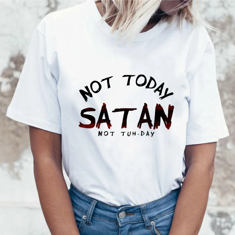 

Летняя футболка с принтом мисс инопланетянина, сатана, зла, жнец, забавная футболка с ужасом, сатанизм для женщин, футболка с черепом на Хэлл...